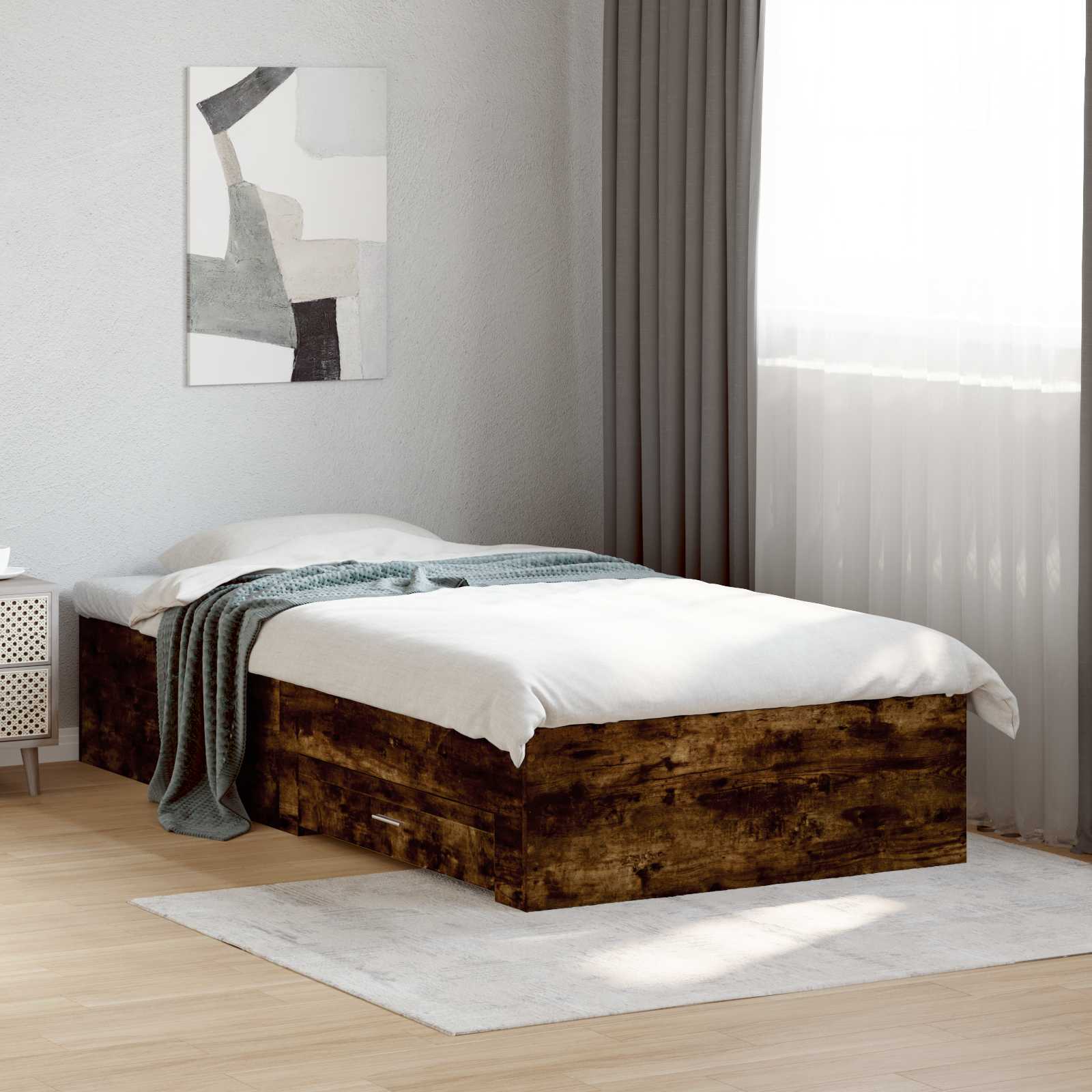 3429527_1.jpg vidaXL Rám postele so skladom Dymový dub 80 x 200 cm Kompozitné drevo – Obrázok 1