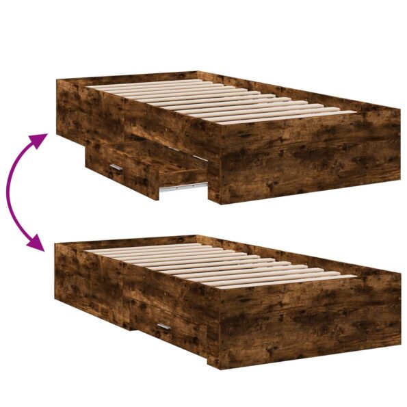 vidaXL Rám postele so skladom Dymový dub 80 x 200 cm Kompozitné drevo – Obrázok 7