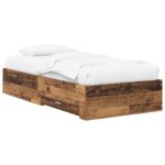 vidaXL Rám postele so skladom Staré drevo 80 x 200 cm Kompozitné drevo