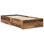 vidaXL Rám postele so skladom Staré drevo 80 x 200 cm Kompozitné drevo – Obrázok 2