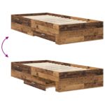 vidaXL Rám postele so skladom Staré drevo 80 x 200 cm Kompozitné drevo – Obrázok 6