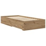 vidaXL Rám postele so skladom Dub artisan 80 x 200 cm Kompozitné drevo – Obrázok 2