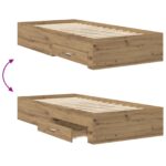 vidaXL Rám postele so skladom Dub artisan 80 x 200 cm Kompozitné drevo – Obrázok 6