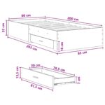vidaXL Rám postele so skladom Dub artisan 80 x 200 cm Kompozitné drevo – Obrázok 7