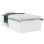 vidaXL Rám postele na podlahe Biela 80 x 200 cm Kompozitné drevo – Obrázok 2