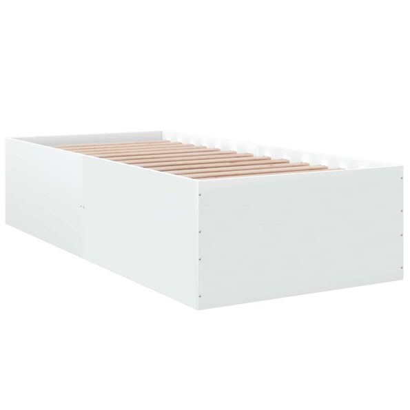 vidaXL Rám postele na podlahe Biela 80 x 200 cm Kompozitné drevo – Obrázok 3