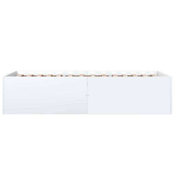 vidaXL Rám postele na podlahe Biela 80 x 200 cm Kompozitné drevo – Obrázok 5