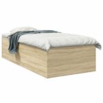 vidaXL Rám postele na podlahe Dub sonoma 80 x 200 cm Kompozitné drevo – Obrázok 2