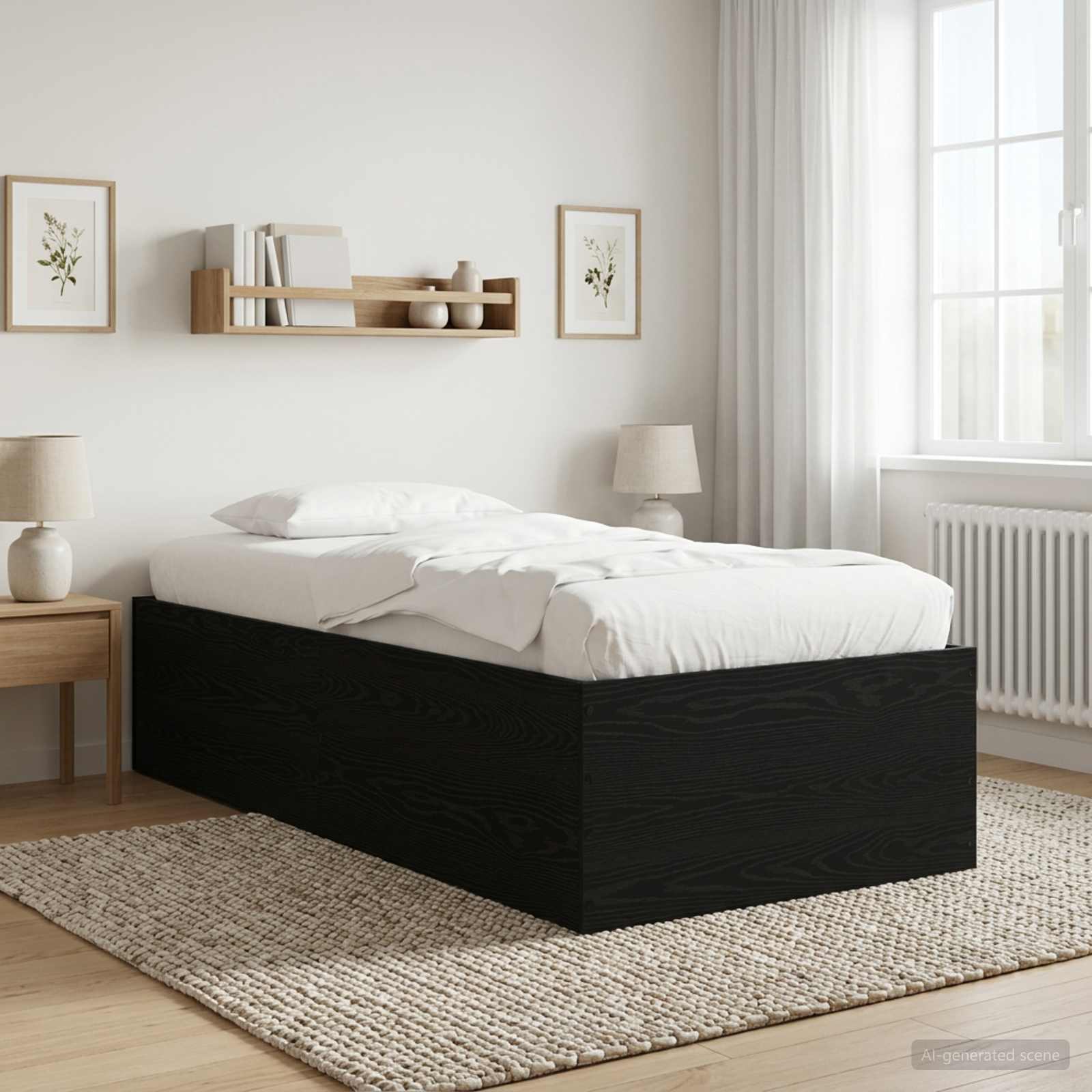 3429539_1.jpg vidaXL Rám postele na podlahe Čierny dub 80 x 200 cm Kompozitné drevo – Obrázok 1