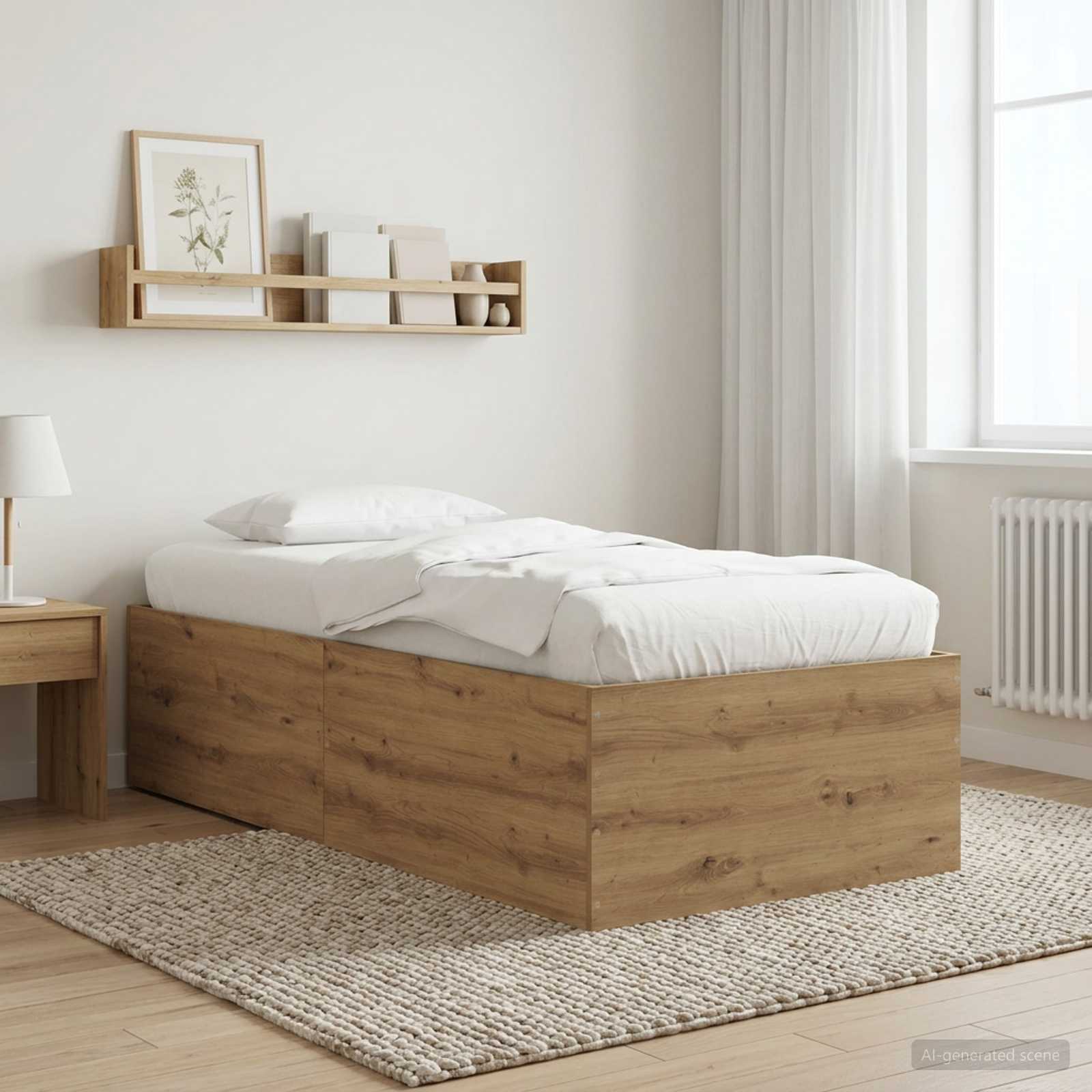 3429540_1.jpg vidaXL Rám postele na podlahe Dub artisan 80 x 200 cm Kompozitné drevo – Obrázok 1