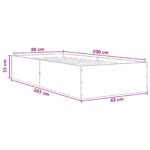 vidaXL Rám postele na podlahe Dymový dub 80 x 200 cm Kompozitné drevo – Obrázok 9