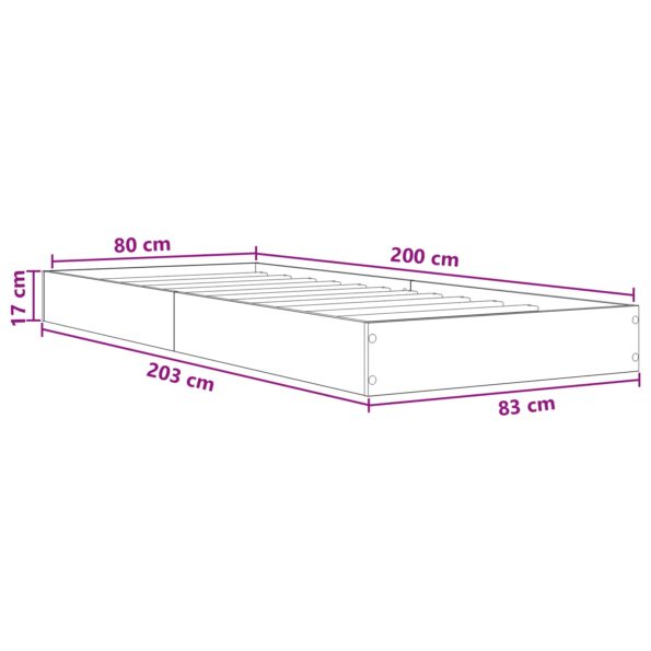 vidaXL Rám postele so skladom Biela 80 x 200 cm Kompozitné drevo – Obrázok 10