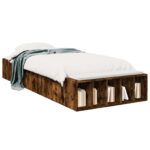 vidaXL Rám postele so skladom Dymový dub 80 x 200 cm Kompozitné drevo – Obrázok 2