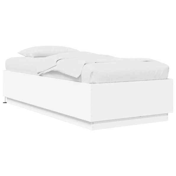vidaXL Posteľový rám s LED Biela 80 x 200 cm Kompozitné drevo – Obrázok 2