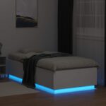 vidaXL Posteľový rám s LED Biela 80 x 200 cm Kompozitné drevo – Obrázok 3