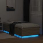 vidaXL Posteľový rám s LED Dub sonoma 80 x 200 cm Kompozitné drevo – Obrázok 3