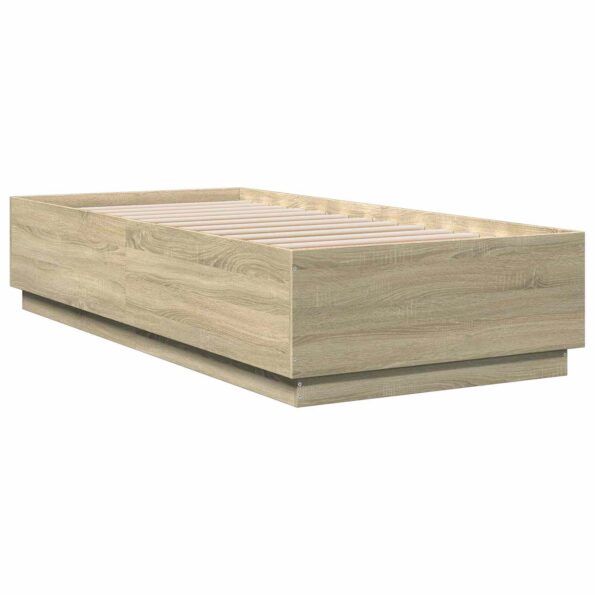 vidaXL Posteľový rám s LED Dub sonoma 80 x 200 cm Kompozitné drevo – Obrázok 4