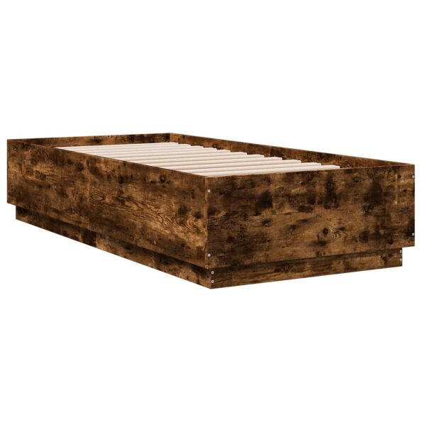 vidaXL Posteľový rám s LED Dymový dub 80 x 200 cm Kompozitné drevo – Obrázok 4