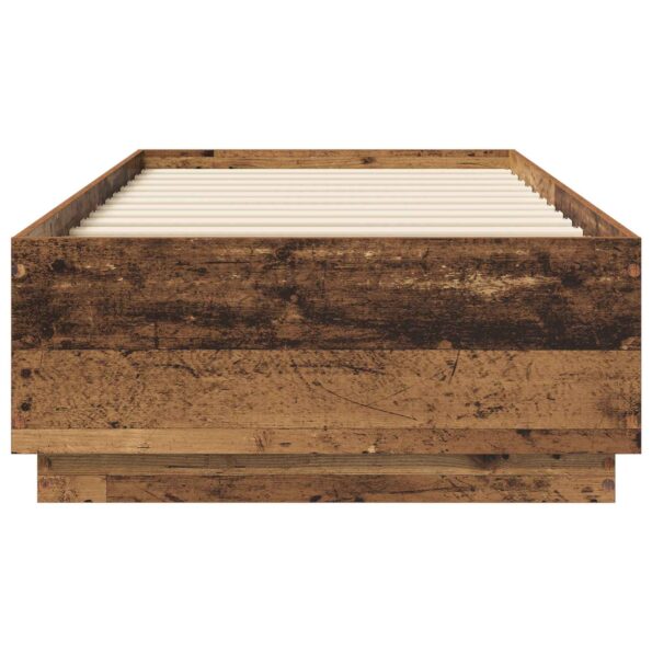 vidaXL Posteľový rám s LED Staré drevo 80 x 200 cm Kompozitné drevo – Obrázok 3