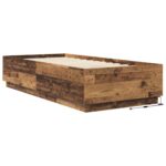 vidaXL Posteľový rám s LED Staré drevo 80 x 200 cm Kompozitné drevo – Obrázok 5