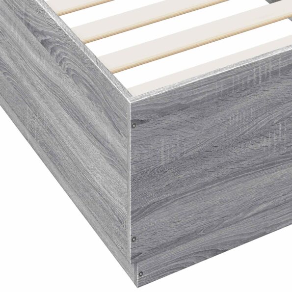 vidaXL Posteľový rám s LED Sivý Sonoma 80 x 200 cm Kompozitné drevo – Obrázok 8