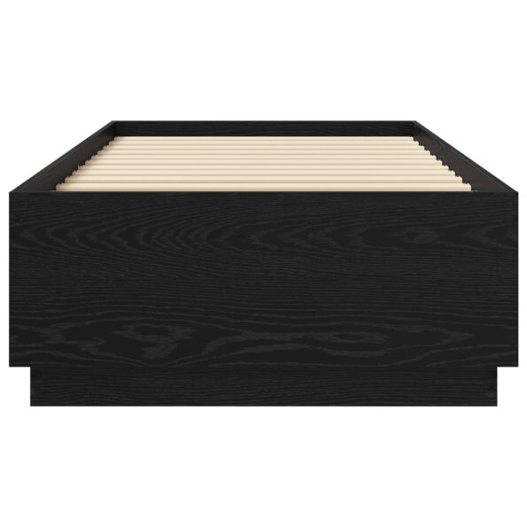 vidaXL Posteľový rám s LED Čierny dub 80 x 200 cm Kompozitné drevo – Obrázok 3