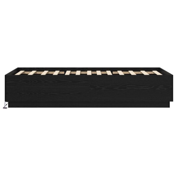 vidaXL Posteľový rám s LED Čierny dub 80 x 200 cm Kompozitné drevo – Obrázok 4