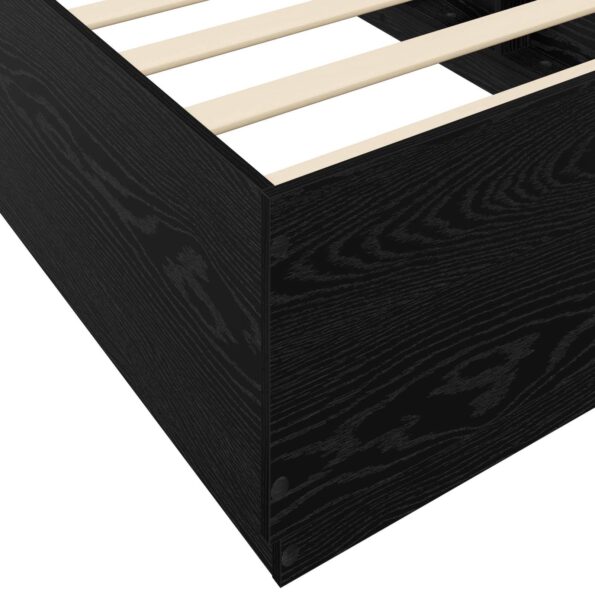 vidaXL Posteľový rám s LED Čierny dub 80 x 200 cm Kompozitné drevo – Obrázok 6