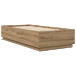 vidaXL Posteľový rám s LED Dub artisan 80 x 200 cm Kompozitné drevo – Obrázok 3