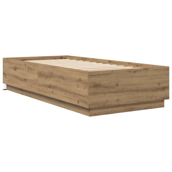 vidaXL Posteľový rám s LED Dub artisan 80 x 200 cm Kompozitné drevo – Obrázok 3