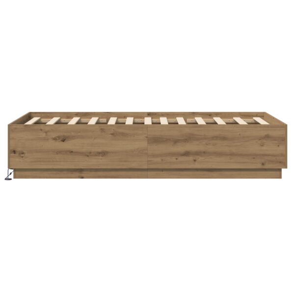 vidaXL Posteľový rám s LED Dub artisan 80 x 200 cm Kompozitné drevo – Obrázok 5