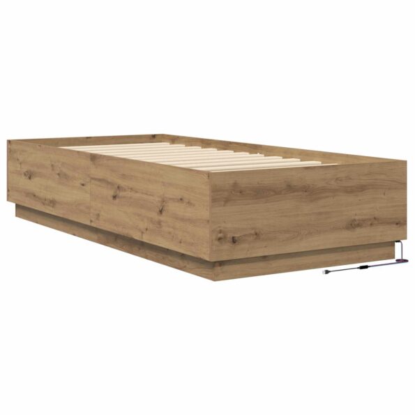 vidaXL Posteľový rám s LED Dub artisan 80 x 200 cm Kompozitné drevo – Obrázok 6