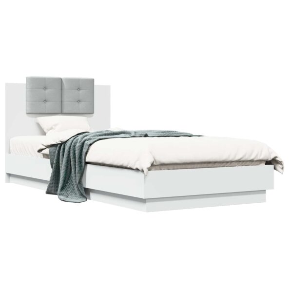 vidaXL Rám postele s čelom Biela 80 x 200 cm Kompozitné drevo – Obrázok 2