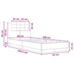 vidaXL Rám postele s čelom Biela 80 x 200 cm Kompozitné drevo – Obrázok 9