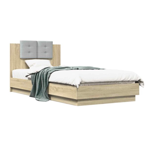 vidaXL Rám postele s čelom Dub sonoma 80 x 200 cm Kompozitné drevo – Obrázok 2