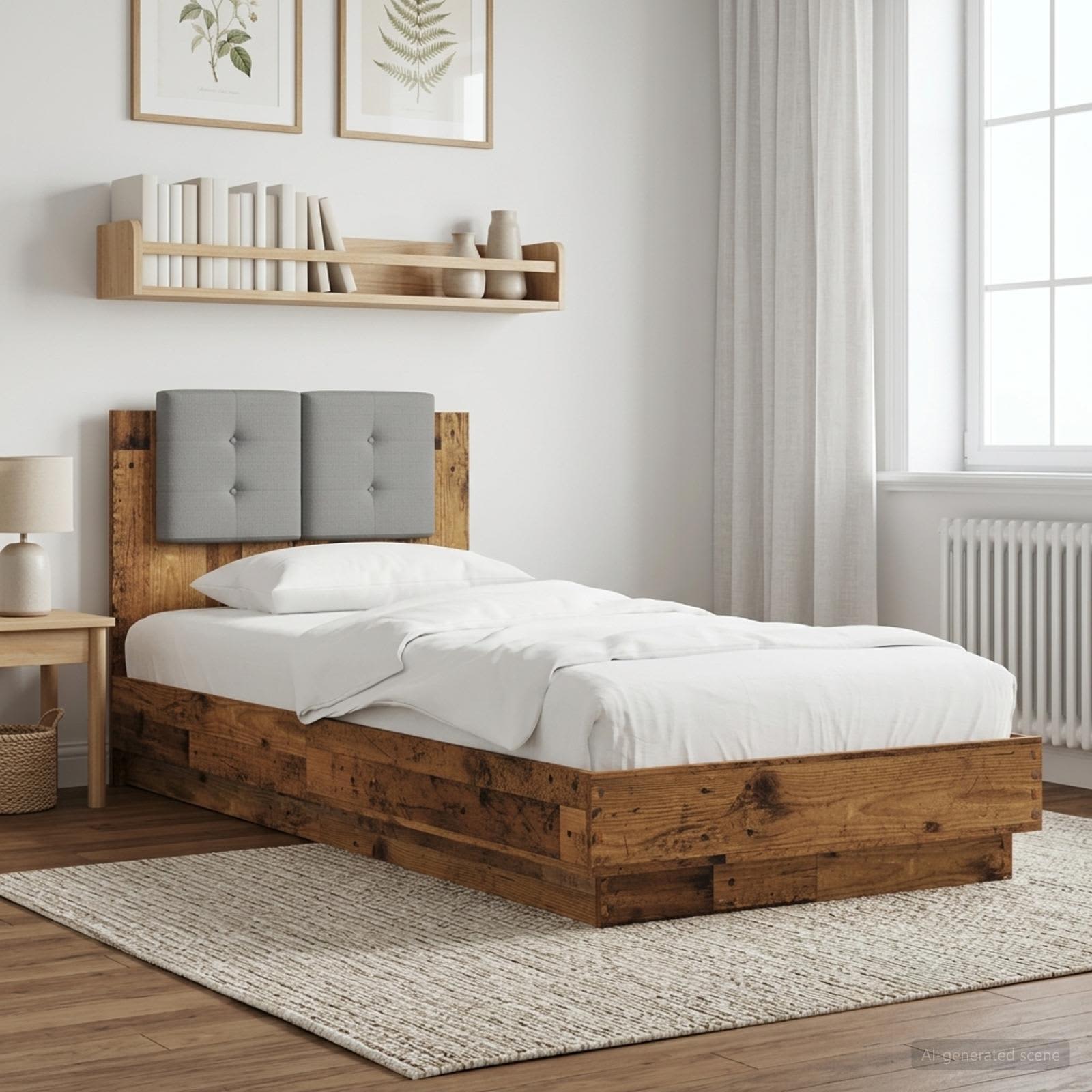 3429576_1.jpg vidaXL Rám postele s čelom Staré drevo 80 x 200 cm Kompozitné drevo – Obrázok 1