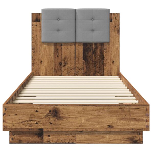 vidaXL Rám postele s čelom Staré drevo 80 x 200 cm Kompozitné drevo – Obrázok 4
