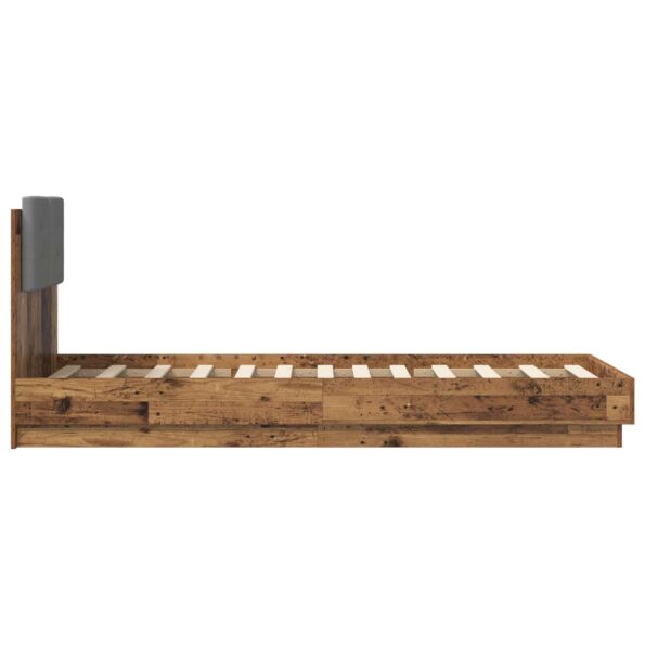 vidaXL Rám postele s čelom Staré drevo 80 x 200 cm Kompozitné drevo – Obrázok 5