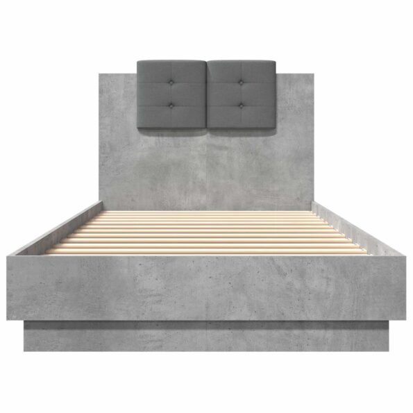 vidaXL Rám postele s čelom Betónovo sivá 80 x 200 cm Kompozitné drevo – Obrázok 4
