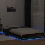 vidaXL Posteľový rám s LED Dymový dub 80 x 200 cm Kompozitné drevo – Obrázok 3