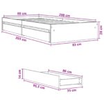 vidaXL Rám postele so skladom Biela 80 x 200 cm Kompozitné drevo – Obrázok 10