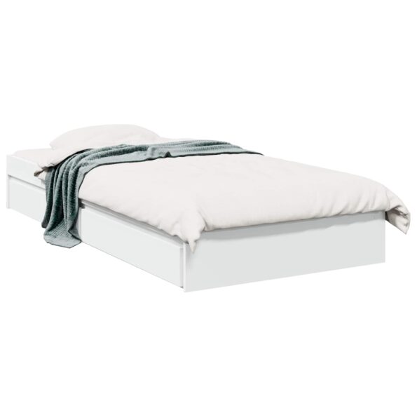 vidaXL Rám postele so skladom Biela 80 x 200 cm Kompozitné drevo – Obrázok 2