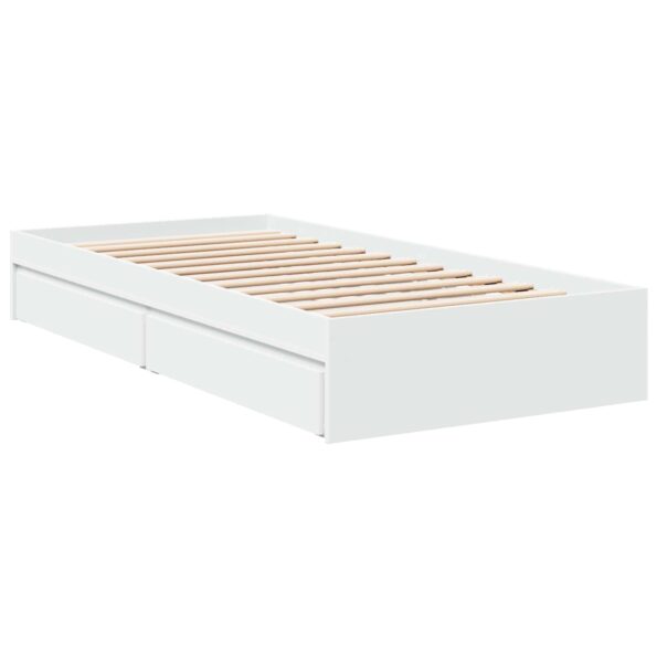 vidaXL Rám postele so skladom Biela 80 x 200 cm Kompozitné drevo – Obrázok 6