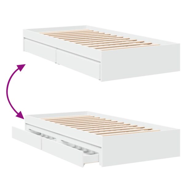 vidaXL Rám postele so skladom Biela 80 x 200 cm Kompozitné drevo – Obrázok 8