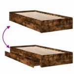 vidaXL Rám postele so skladom Dymový dub 80 x 200 cm Kompozitné drevo – Obrázok 8