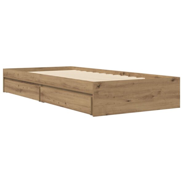 vidaXL Rám postele so skladom Dub artisan 80 x 200 cm Kompozitné drevo – Obrázok 3