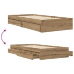 vidaXL Rám postele so skladom Dub artisan 80 x 200 cm Kompozitné drevo – Obrázok 8