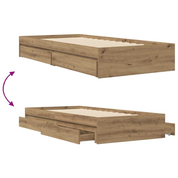 vidaXL Rám postele so skladom Dub artisan 80 x 200 cm Kompozitné drevo – Obrázok 8