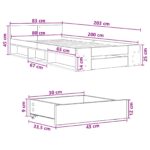 vidaXL Rám postele so skladom Dymový dub 80 x 200 cm Kompozitné drevo – Obrázok 10