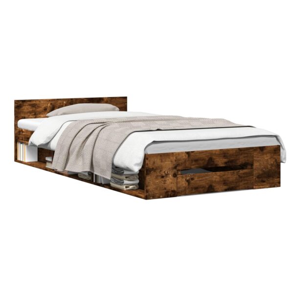 vidaXL Rám postele so skladom Dymový dub 80 x 200 cm Kompozitné drevo – Obrázok 2